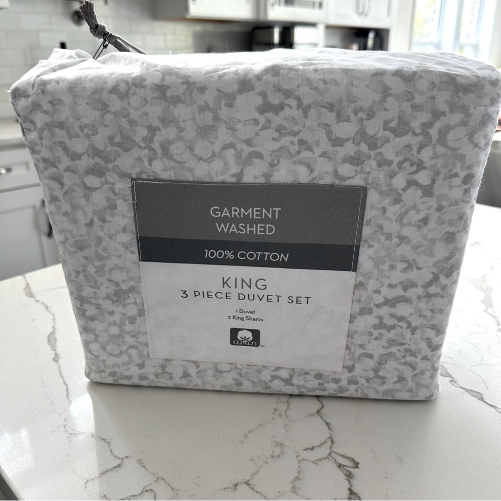 💯 Cotton Percale Duvet Cover Bedding King size. New with Tags. Popcorn print.